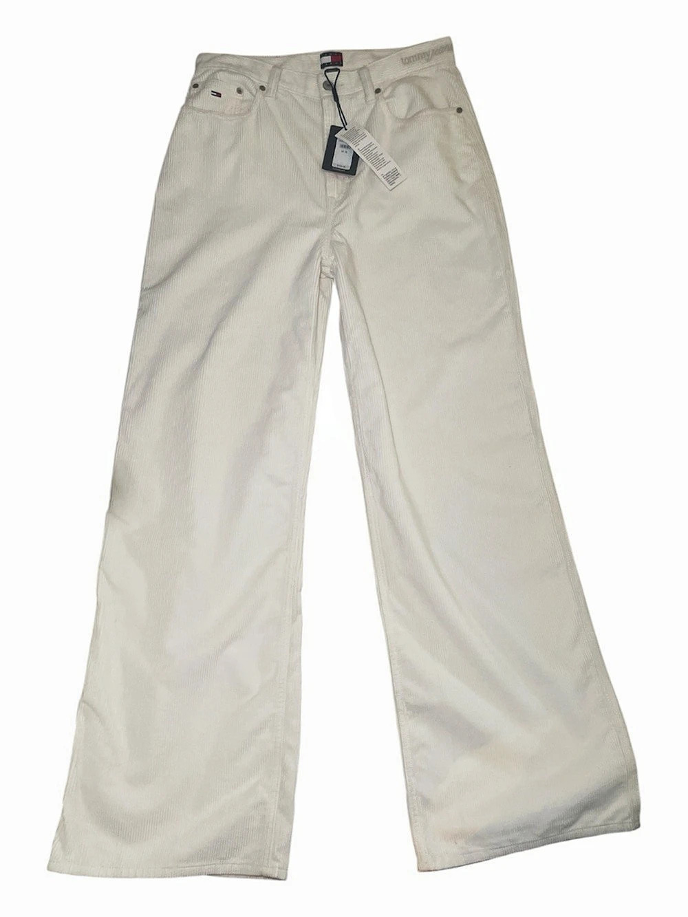 Tommy Jeans Claire High-Rise Wide Leg Corduroy in White Waist 29 NWT